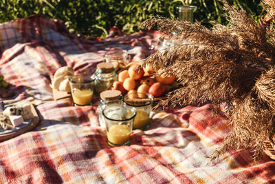 Close-up of food on table