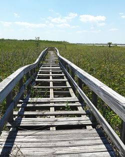 Boardwalk against sky