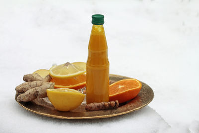 Close-up of food on table