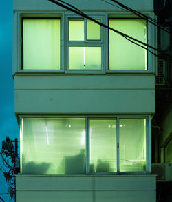 Low angle view of window of building