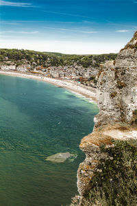 High angle view of beach