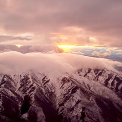 Scenic view of landscape against sky during sunset