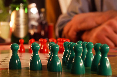 Chess-piece arranged on table