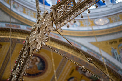 Low angle view of cross in temple