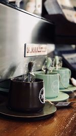 Close-up of coffee on table