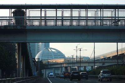 Low angle view of bridge against sky