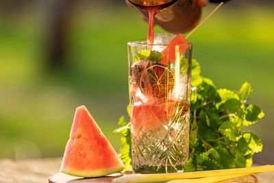 Close-up of drink on table