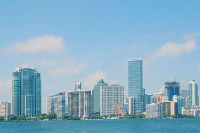 Modern buildings in city against sky