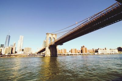 View of suspension bridge against sky