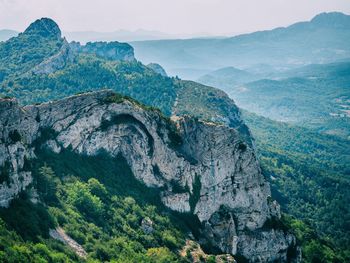 High angle view of rocks on mountain