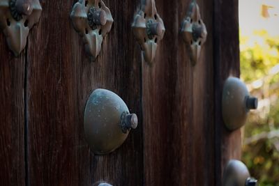 Close-up of wooden object