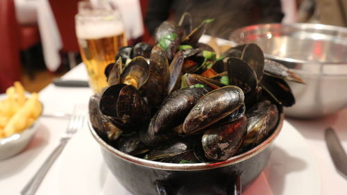 Close-up of food on table