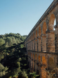 Low angle view of historical building against clear sky