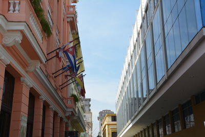 Low angle view of buildings against sky