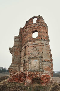 Old ruins of building against clear sky