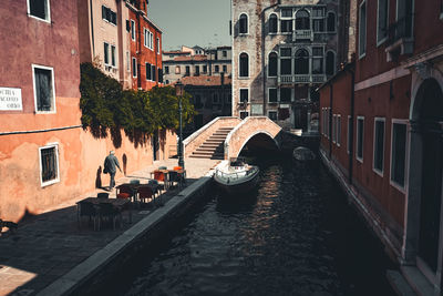 Canal amidst buildings in city