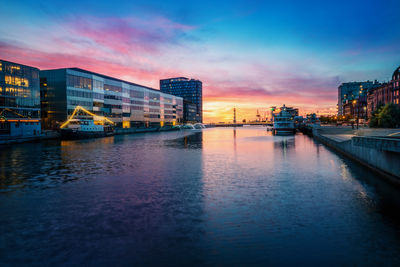 Bridge over river in city