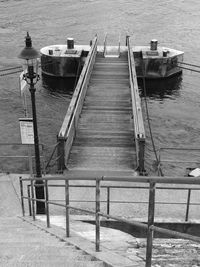 High angle view of pier over sea