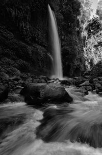 Scenic view of waterfall