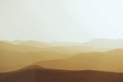 Scenic view of mountains against clear sky