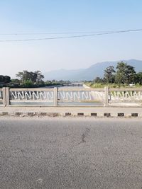 Scenic view of mountain against clear sky