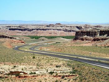 Scenic view of landscape against clear sky