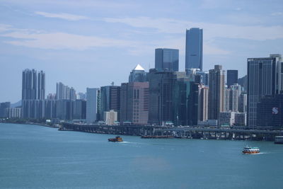 View of city buildings against sky