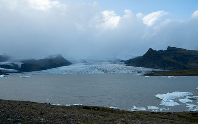 Fjallsarlon, iceland, a glacier lagoon in the southern coast of the country