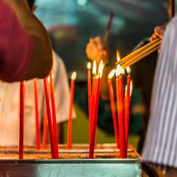 Close-up of red candle