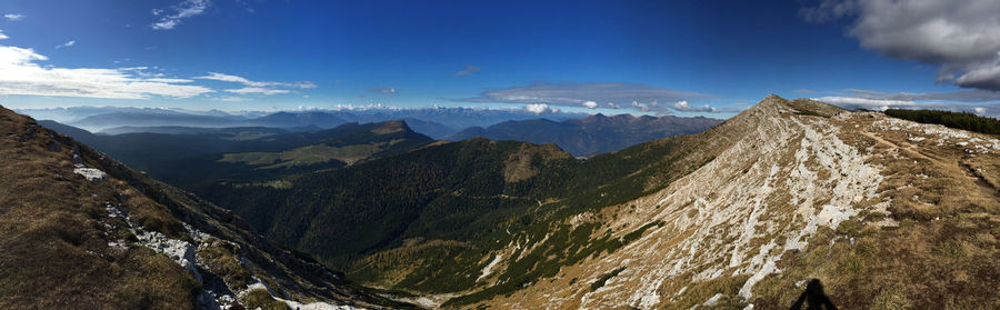 Panoramic view of mountains against sky