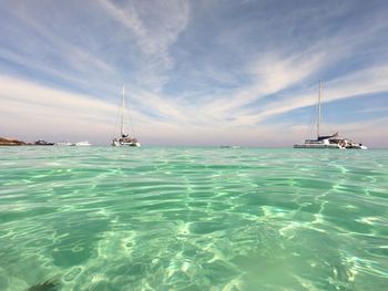 Sailboat sailing on sea