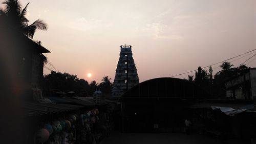 View of buildings at sunset
