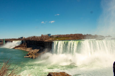 Scenic view of waterfall