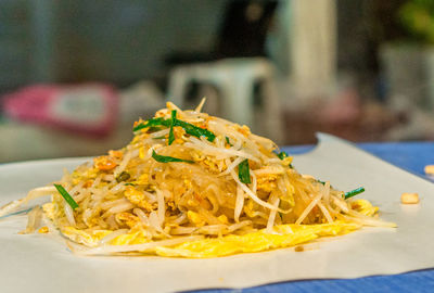 Close-up of meal served in plate
