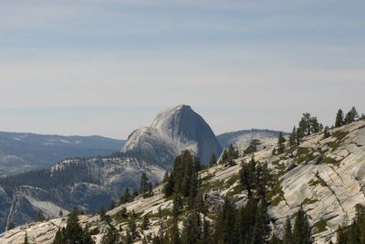 Panoramic view of snowcapped mountains against sky
