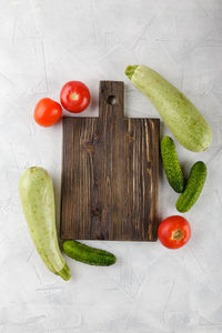 High angle view of tomatoes on table