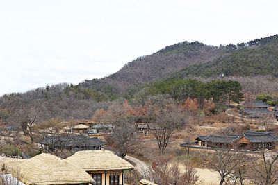 High angle view of townscape against sky