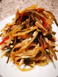 Close-up of pasta in plate