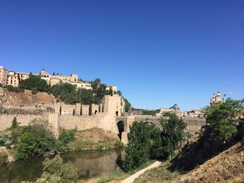 Castle against clear blue sky