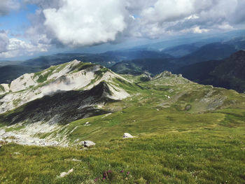 Scenic view of mountains against sky