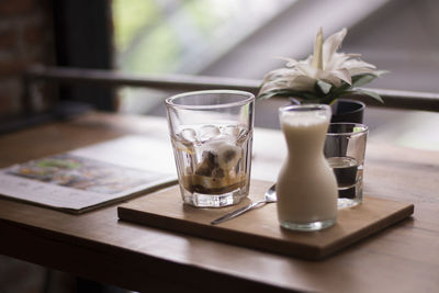 Close-up of drink on table in restaurant