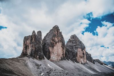 Panoramic view of rock formations against sky