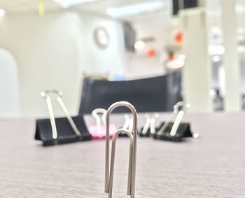 Close-up of objects on table