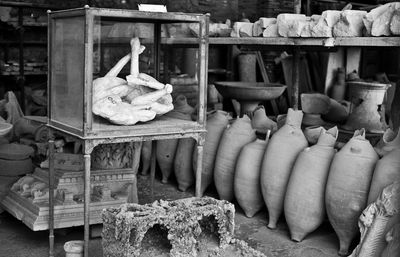 Antique earthenware at pottery store