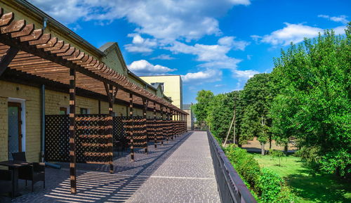 Hotel in prince trubetskoy winery castle on a sunny summer day