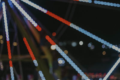 Close-up of illuminated lights at night