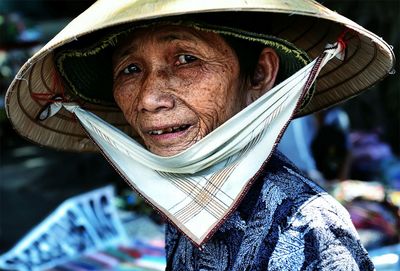 Portrait of woman with hat