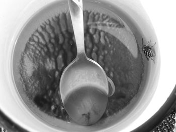 High angle view of coffee in cup