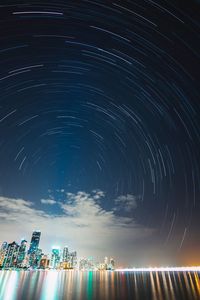 Scenic view of sea at night