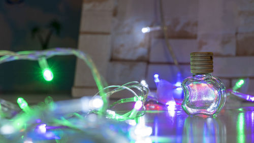 Close-up of illuminated christmas lights